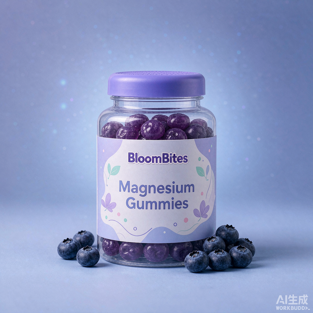 Magnesium Relax Gummies — original concept packaging (demo)